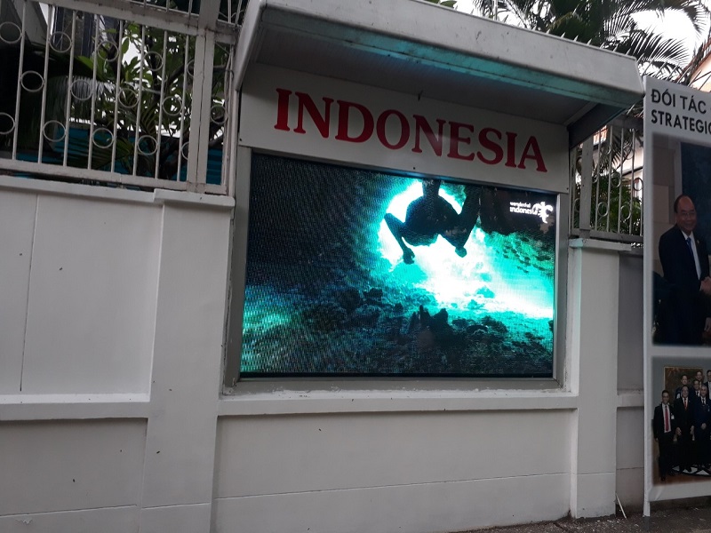 màn hình led p4 outdoor đại sứ quán indonesia